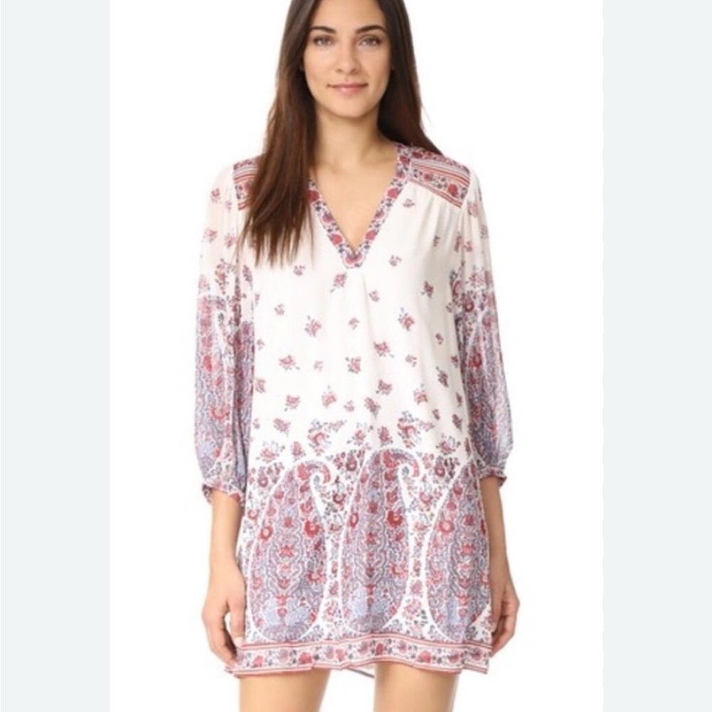 Joie 100% Silk V-Neck Boho Dress Medium